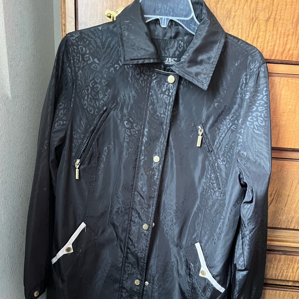 Black Leopard Print Women's Jacket